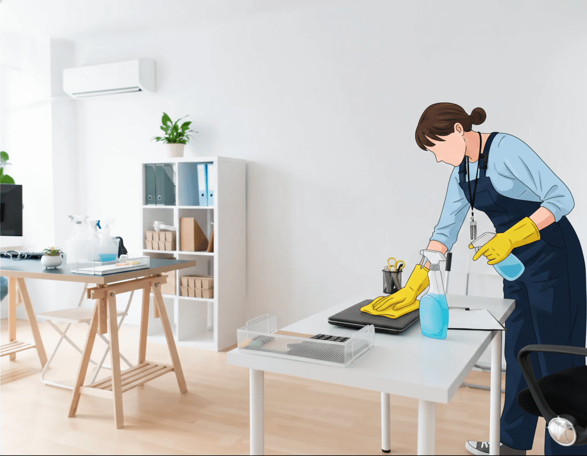 Professional cleaning team