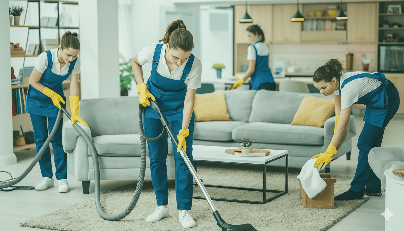 Professional cleaning team
